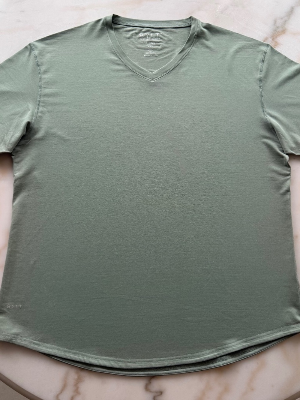 BYLT / XXL / LUX / 70% Cotton, 25% Polyester, 5% Spandex / Light Green V-Neck
